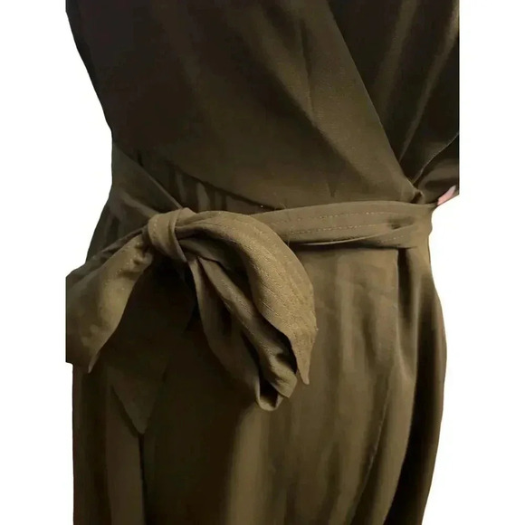 Alfani NWT wrap dress with belt olive green size 4 - Picture 3 of 7